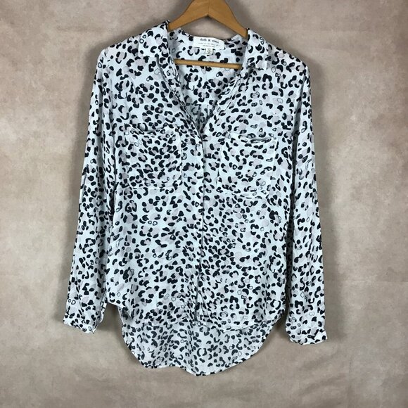 ANTHROPOLOGIE Animal Printed Button-down Shirt SMALL - Picture 9 of 10